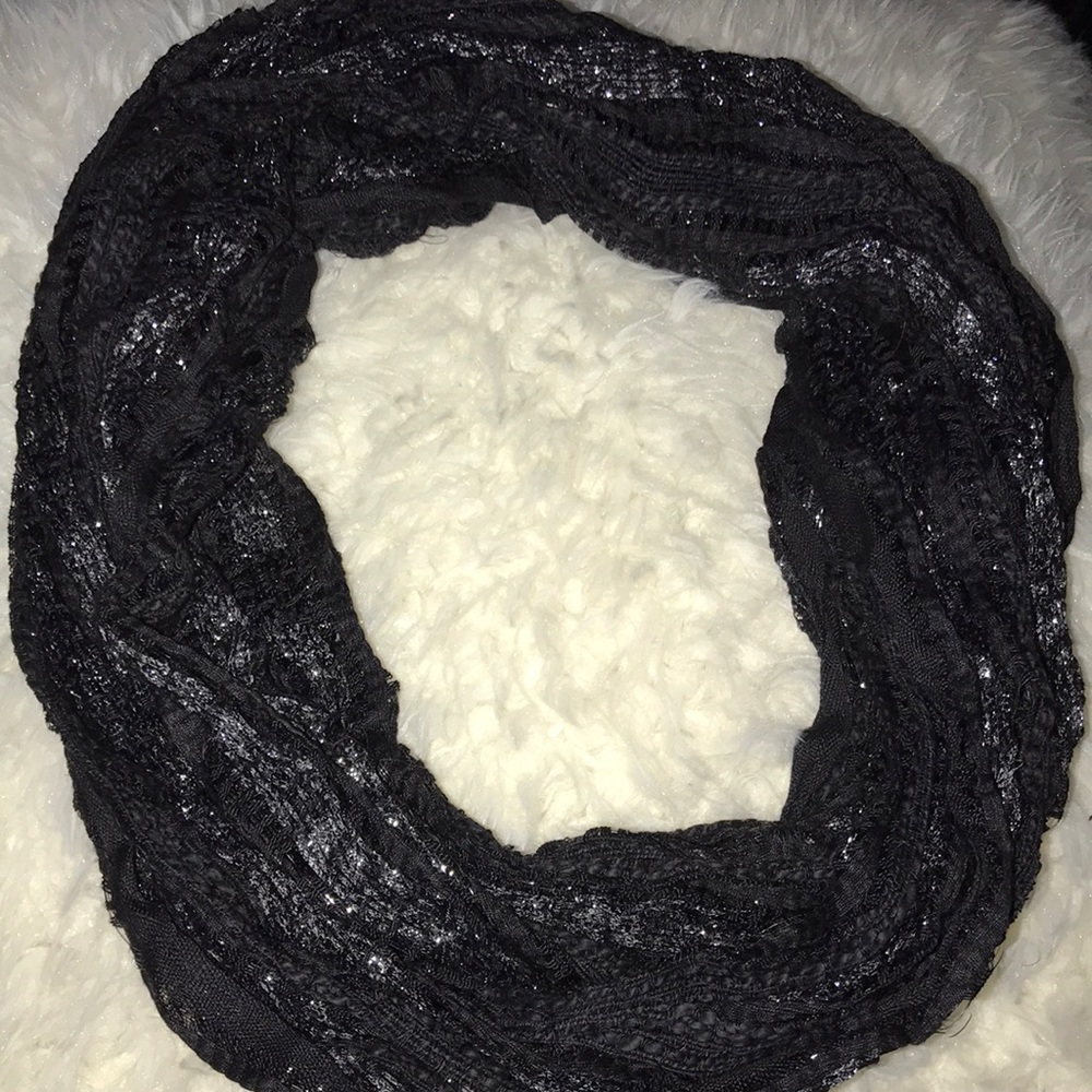 Sparkly Black Infinity Scarf